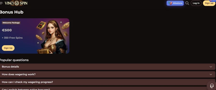 Vinci Spin login