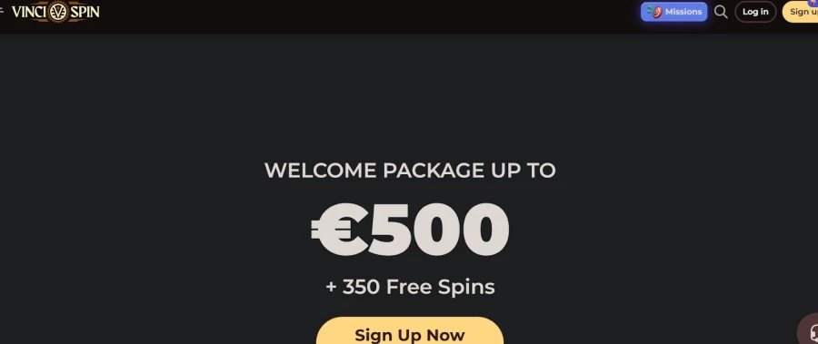 Vinci Spin registrace