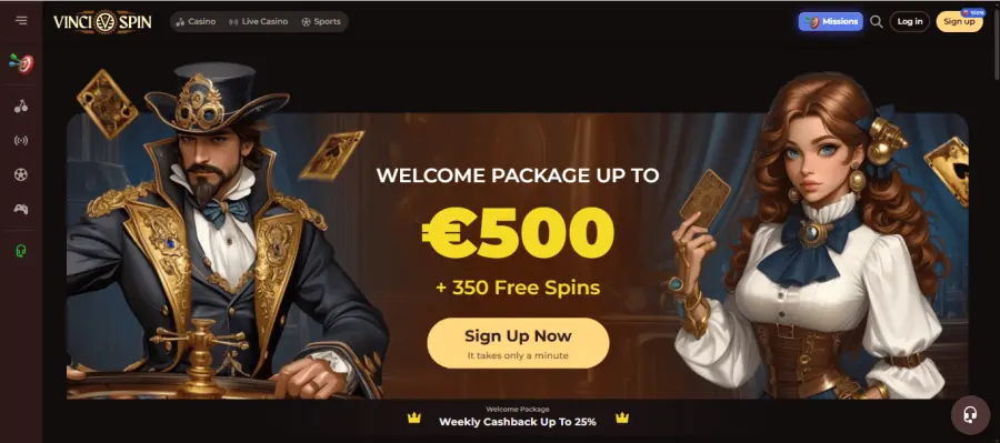 Vincispin bonus code